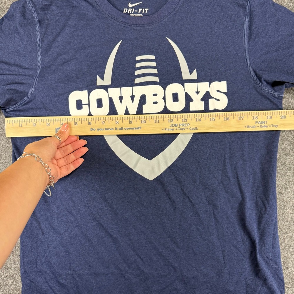 Nike Dri-FIT Cowboys T-Shirt Football Graphic Mens Medium Blue - Picture 5 of 9